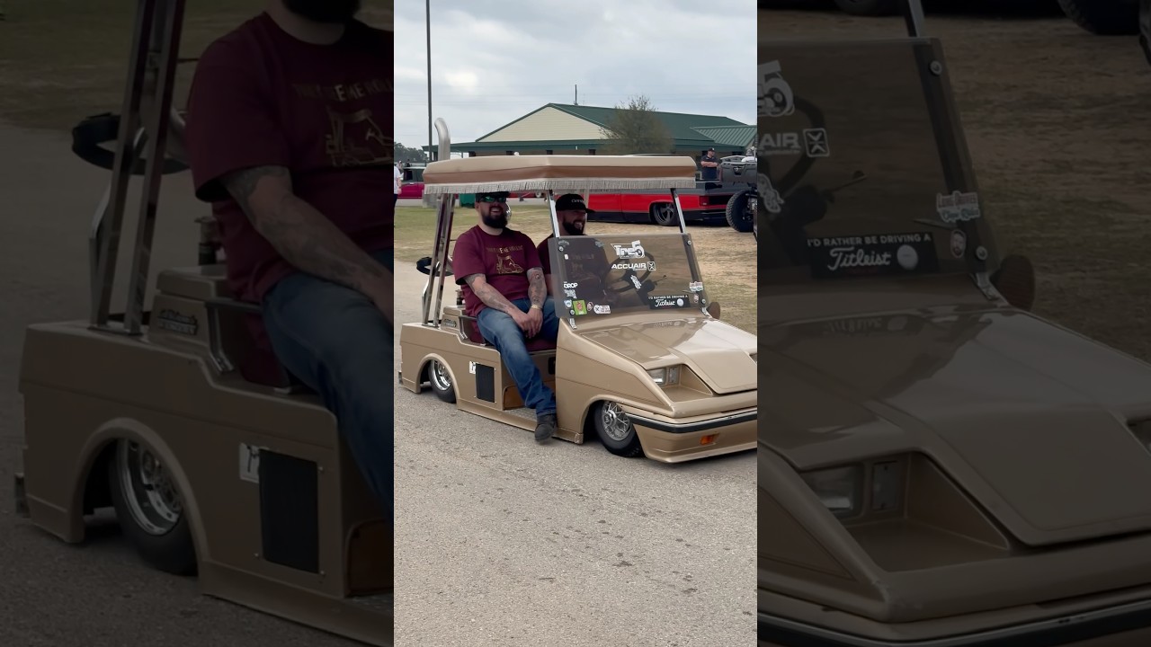 Bagged & Diesel Swapped Golf Cart at Lonestar Throwdown #sickcarsandtrucks #bagged #golf