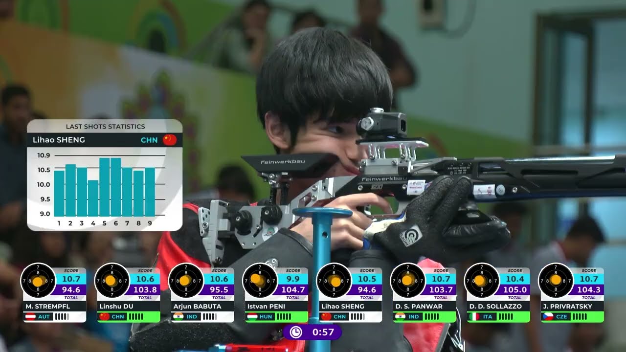 Highlights 10m Air Rifle Men Delhi IND - ISSF World Cup Final 2024