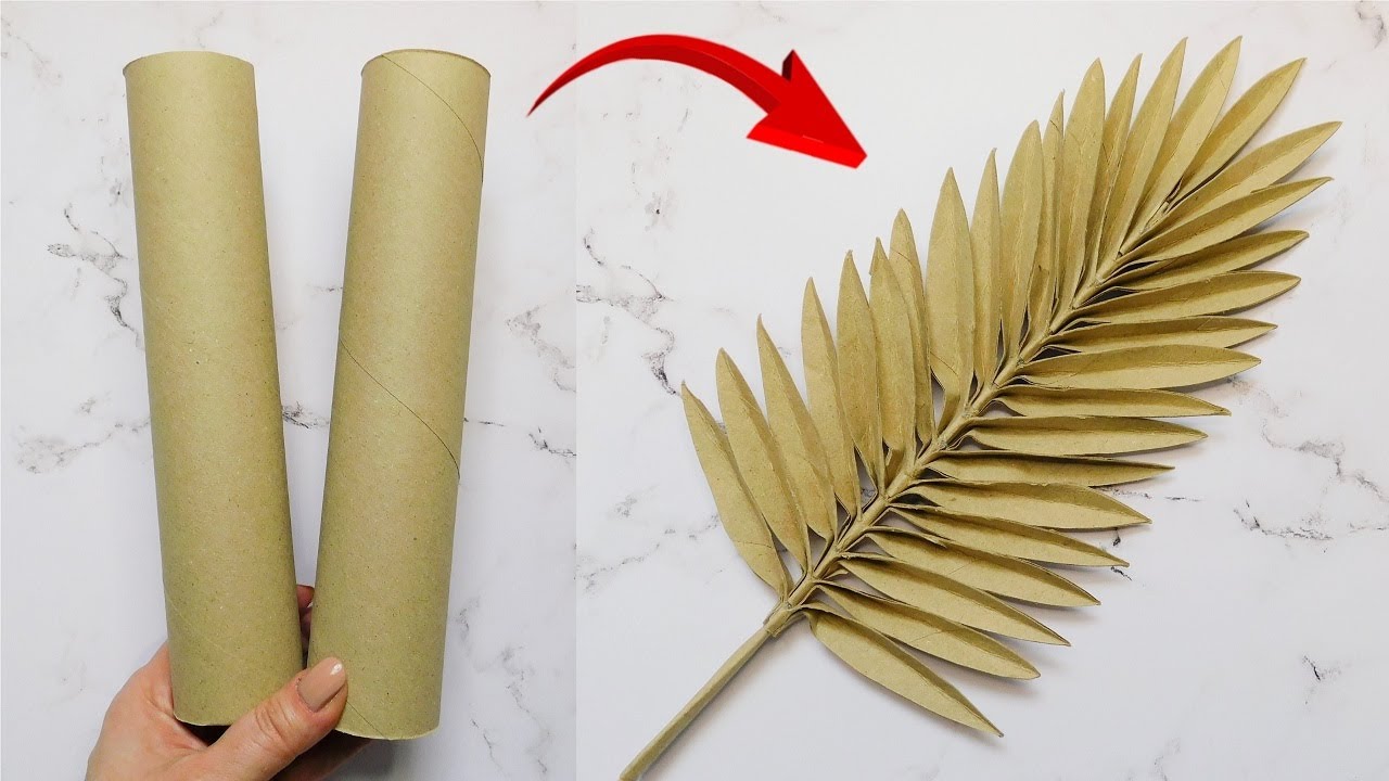 You Need Only Two Paper Rolls to Amaze Everyone / Easy Palm Leaf Tutorial / Tropical Decoration DIY