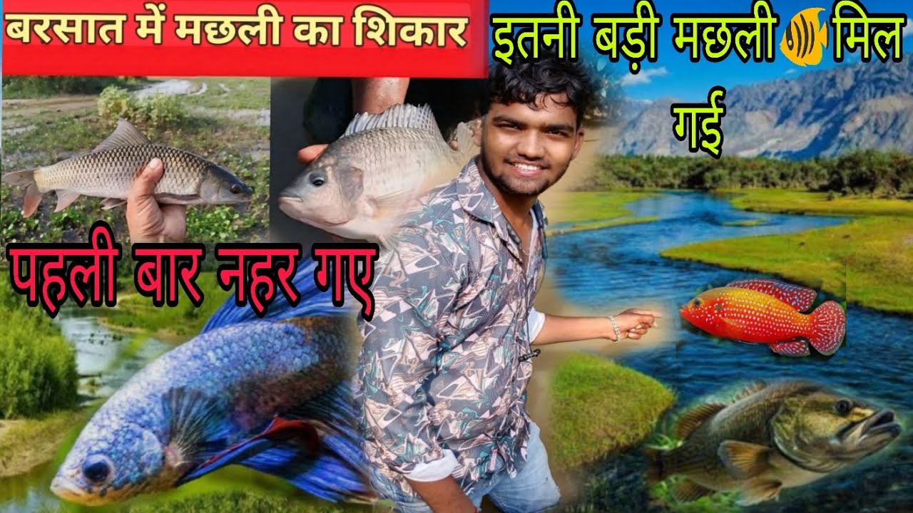 पहले बार नदी गए 😱/🐠मछली का शिकार करने/वहां बहुत बड़ी मछली 🐬 मिल गई 😯/