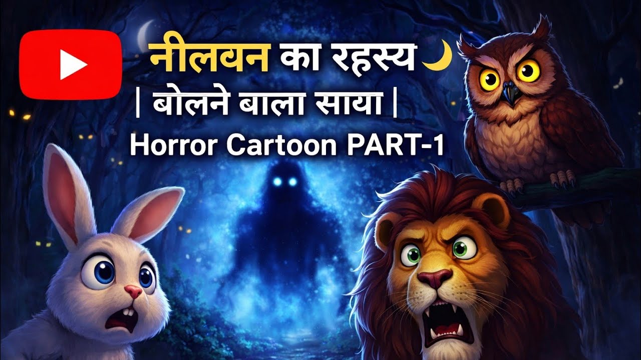 नीलवन का रहस्य 🌙 | बोलने वाला साया | Horror Cartoon PART-1 #trending #viral  @koo_goo_tv_hindi 