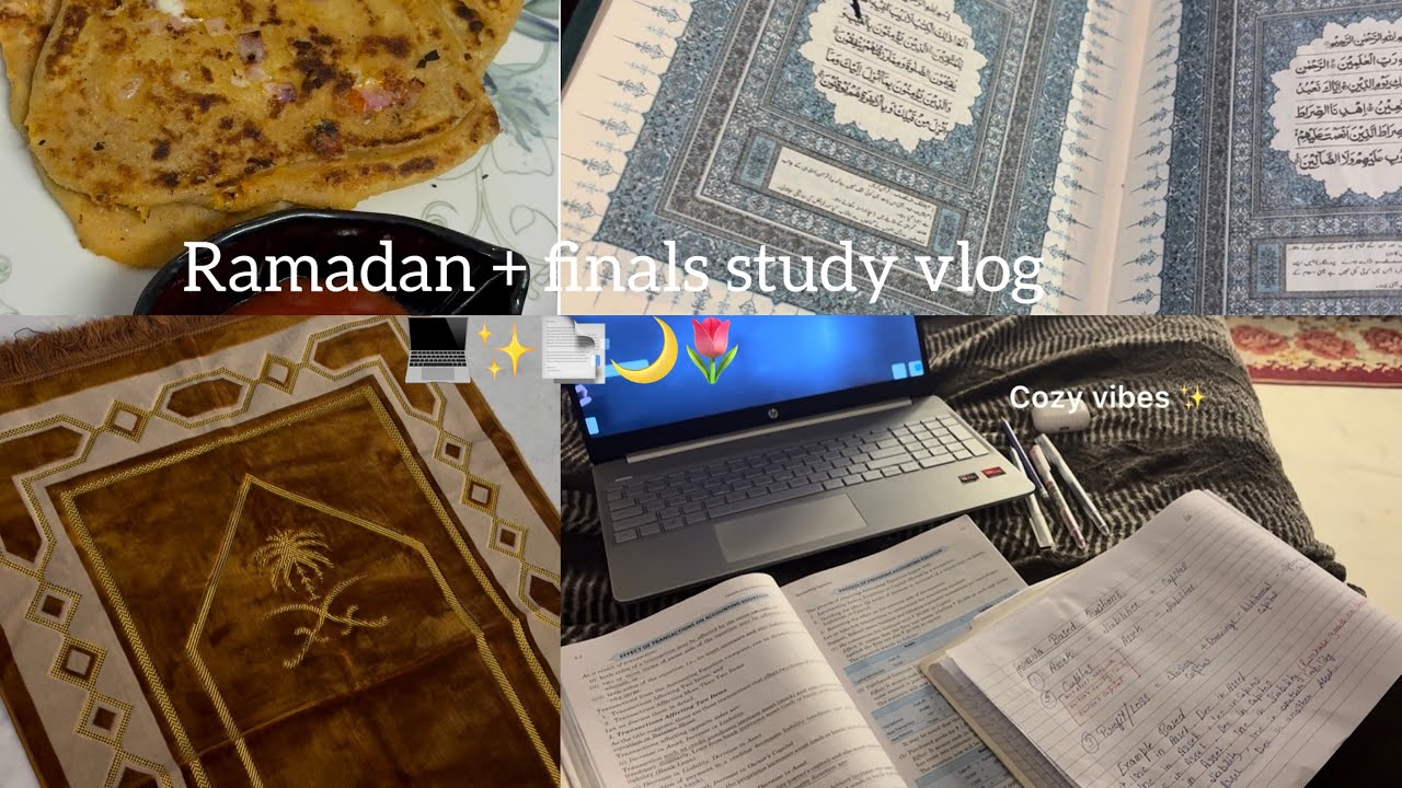 Ramadan + finals stud vlog 🌙🌷✨💻📑. Studying , suhoor , iftar and studying 