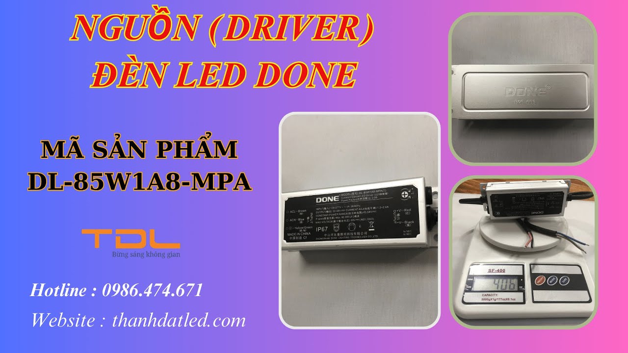 Nguồn Đ&egrave;n Led Done 80W (DL-85W1A8-MPA) d&ugrave;ng cho đ&egrave;n đường, đ&egrave;n pha , đ&egrave;n nh&agrave; xưởng, đ&egrave;n s&acirc;n vườn