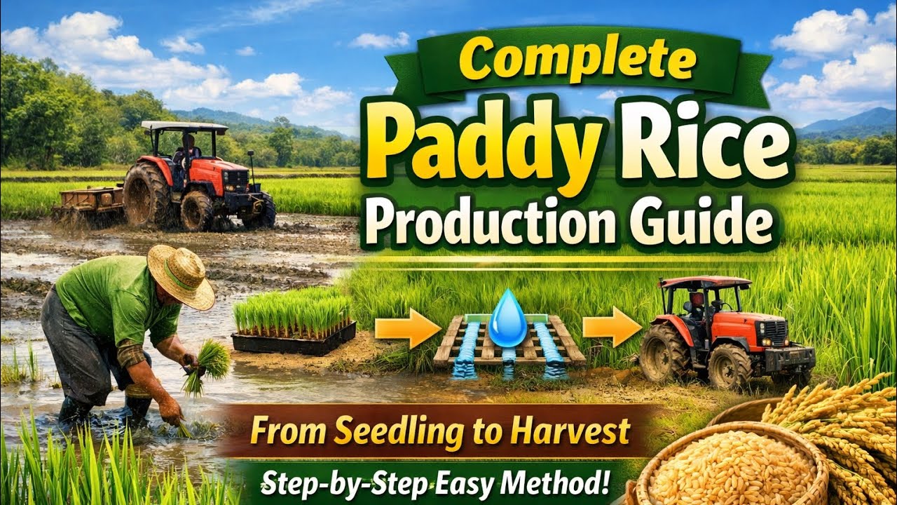 Complete Paddy Rice Production Guide | Step-by-Step From Seedling to Harvest