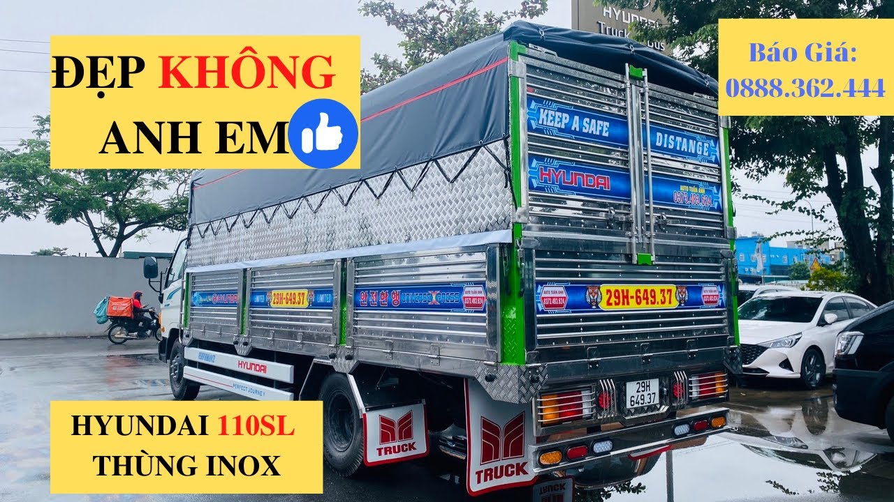 Hyundai 110SL 7 tấn th&ugrave;ng inox đẹp long lanh | Xe tải mighty 110SL 2022 | B&aacute;o Gi&aacute;: 0888362444