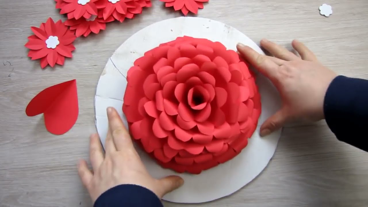 Wall Decoration Ideas   Beautiful Wall Hanging Making at Home   Paper Flower Wall Hanging
