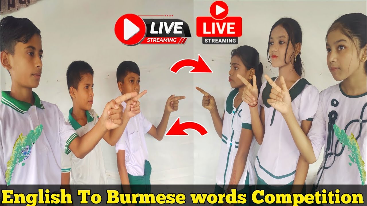 English To Burmese words Competition between Boys and Girls