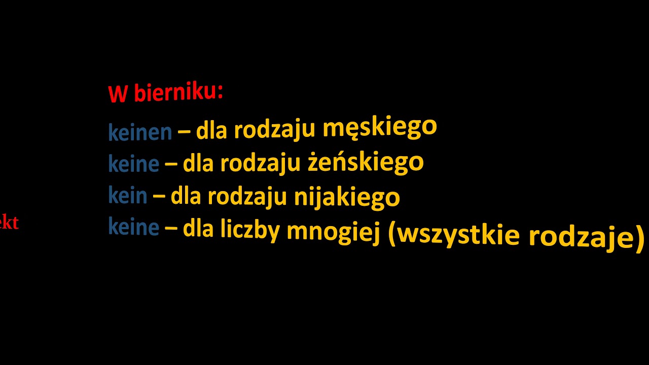 Język niemiecki dla początkujących (15) - Przeczenie kein w bierniku cd.