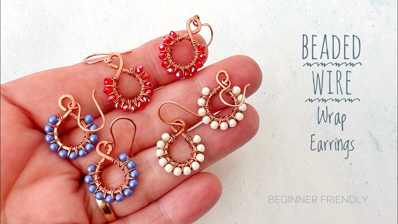 How To Make Beaded Earrings For Beginners - Wire Wrapping Jewelry Tutorial