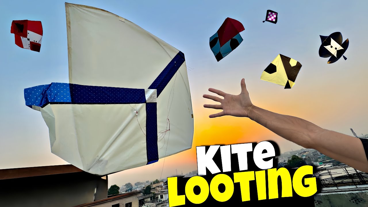 Kite Looting On Roftop || Hamza Bhai K Funny Paich 🤣 New Kite Ke Video !