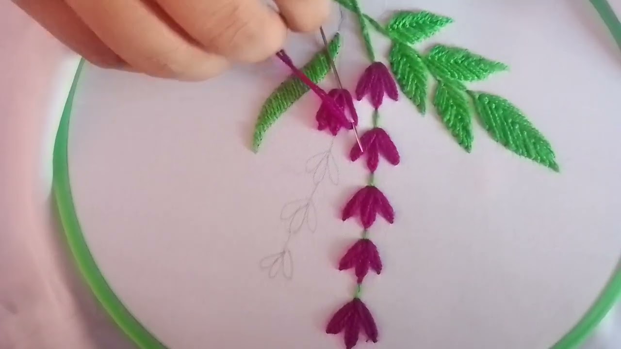 Lavender embroidery tutorial/ how to make a very beautiful design/for beginners/ & all dressBySDAI