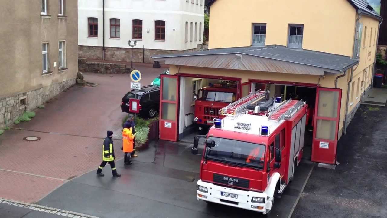 FFw Rothenkirchen Ausrücken zum Hochwassereinsatz nach kurzer Pause