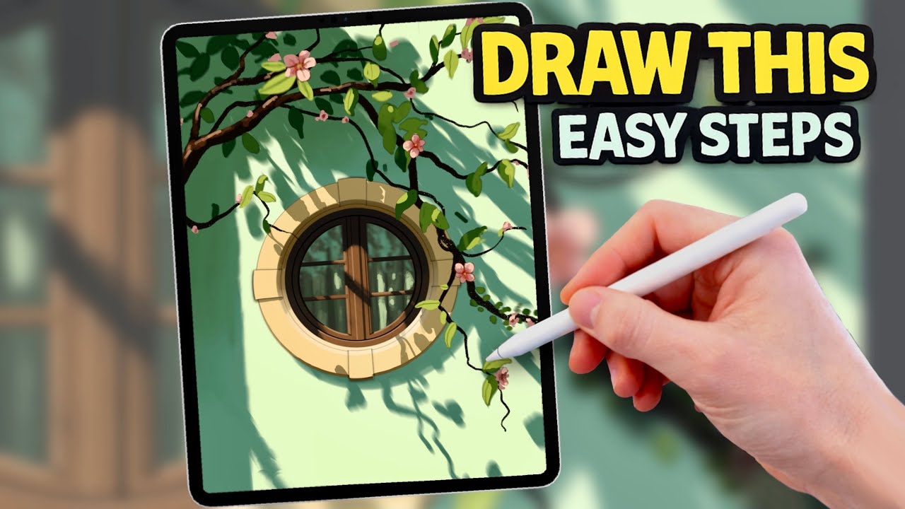 Рисуем красивое летнее окно в Procreate | Простой пошаговый урок