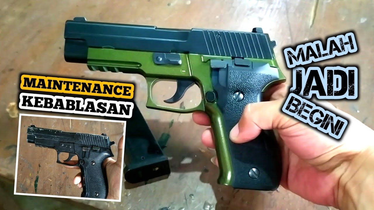 BONGKAR TOTAL AIRSOFT KJW KP-01 (SIG SAUER). Tutorial Disassembly.