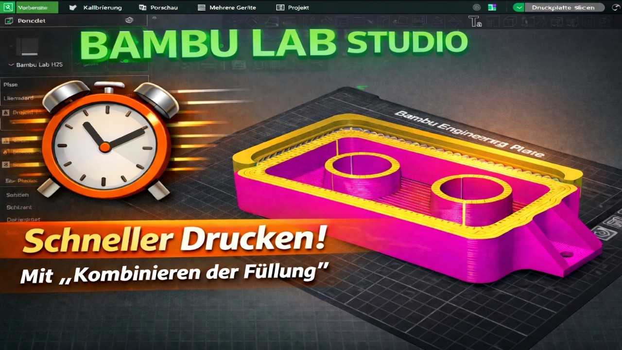 Bambu Lab Studio: Druckzeit optimieren mit „Kombinieren der Füllung“, Nozzle-Setup Tutorial
