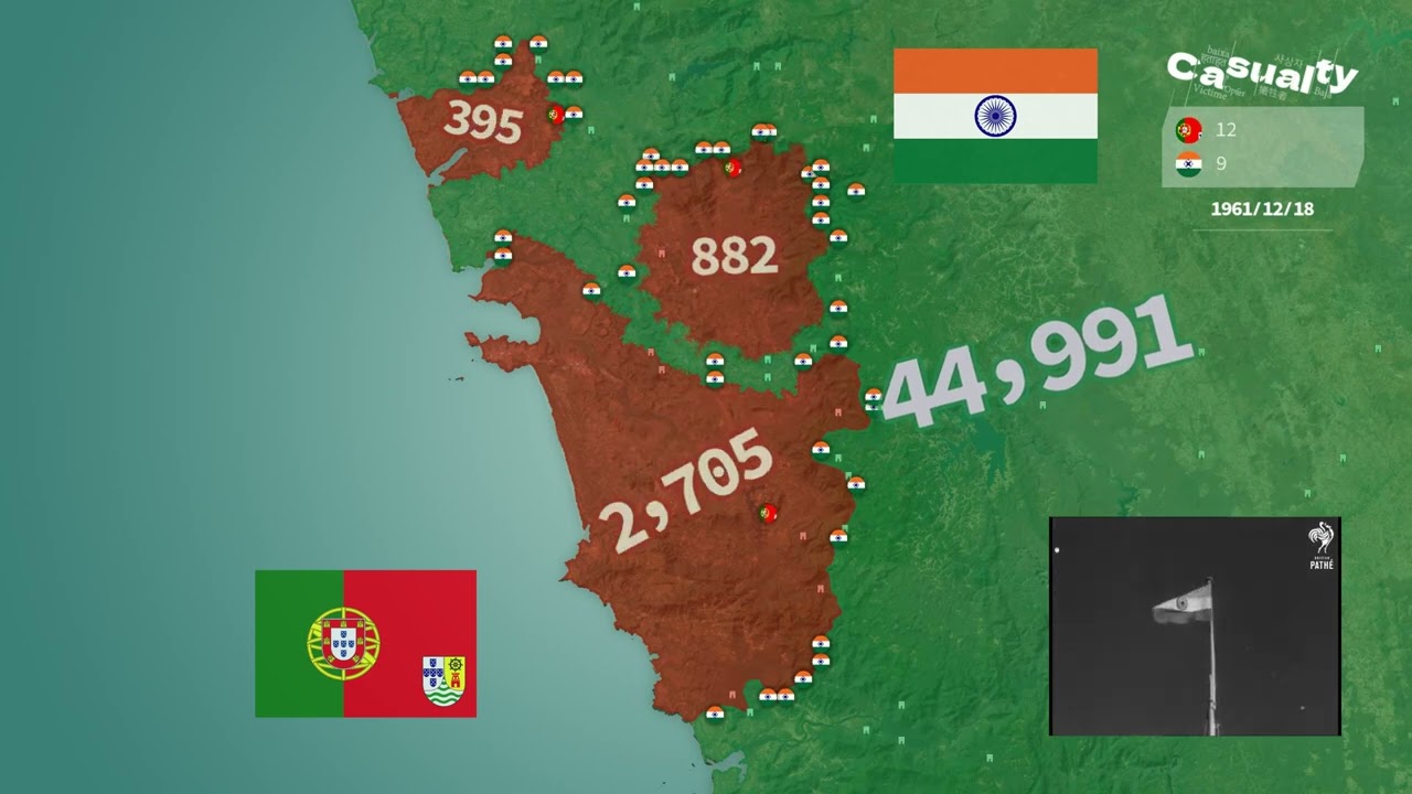 Аннексия Гоа (1961) с использованием Google Maps | Индия против португальского правления