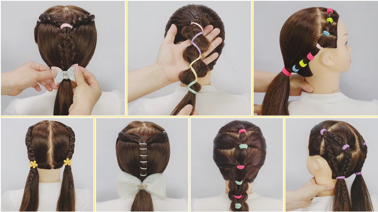 🐣👸⏰️ [여자아기 등원머리 예쁘게 묶는법 7가지] Hairstyle for baby girl! 아이 디스코 머리 땋는법! 아기 양갈래 묶기! 여아 초보 어린이 유치원 엘사 데일리