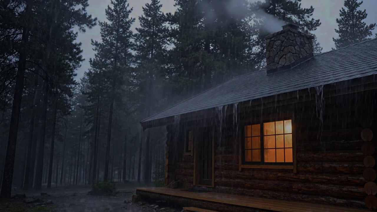 Quiet Night Rainstorm with Thunder Echoes for Deep Sleep and Relaxation for Emotional Healing