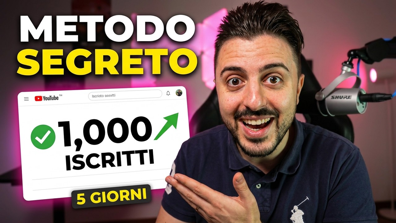 Il Metodo di MIRKO DELFINO per Raggiungere 1000 Iscritti su YouTube in 5 Giorni!