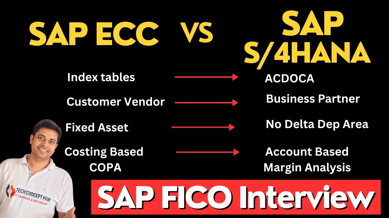 SAP ECC vs S4HANA | S4HANA Changes in GL, AP, AR, Asset  & Controlling | Tech Concept Hub