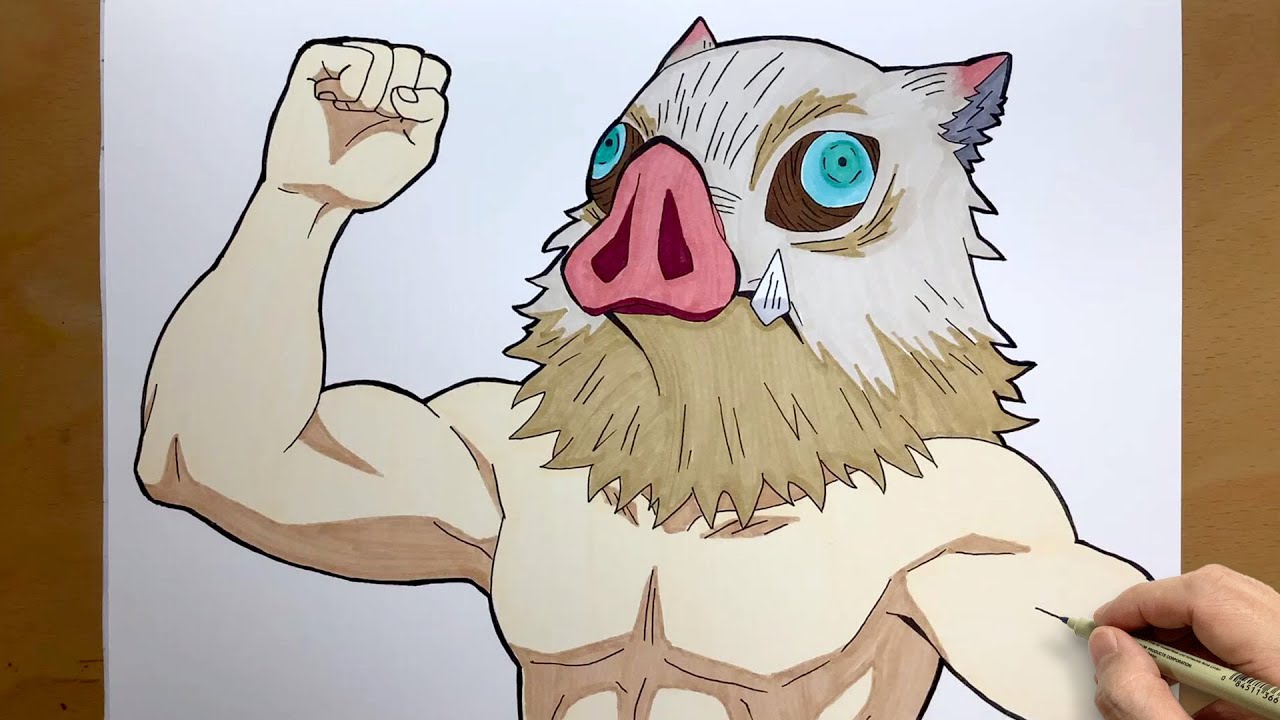 How to draw Hashibira Inosuke from Demon Slayer | Kimetsu no Yaiba | step by step | draw anime