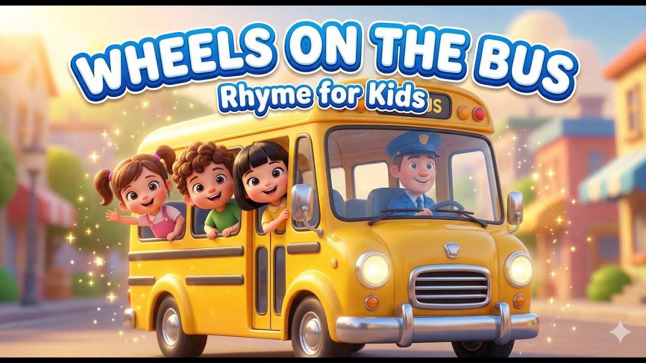 Wheels on the Bus | Fun Nursery Rhyme for Kids | Animated Wheels on the Bus Song