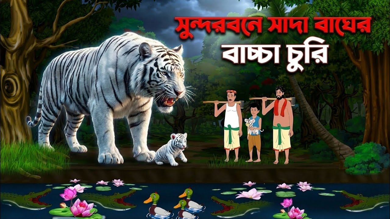 সুন্দরবনের সাদা বাঘের বাচ্চা চুরি |Sundarban Cartoon | Bangla Cartoon Story | White Tiger | Cartoon
