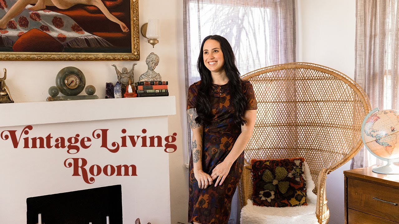 Eclectic & Elegant Vintage Living Room Tour  | Emily Vallely-Pertzborn's Vintage Apartment