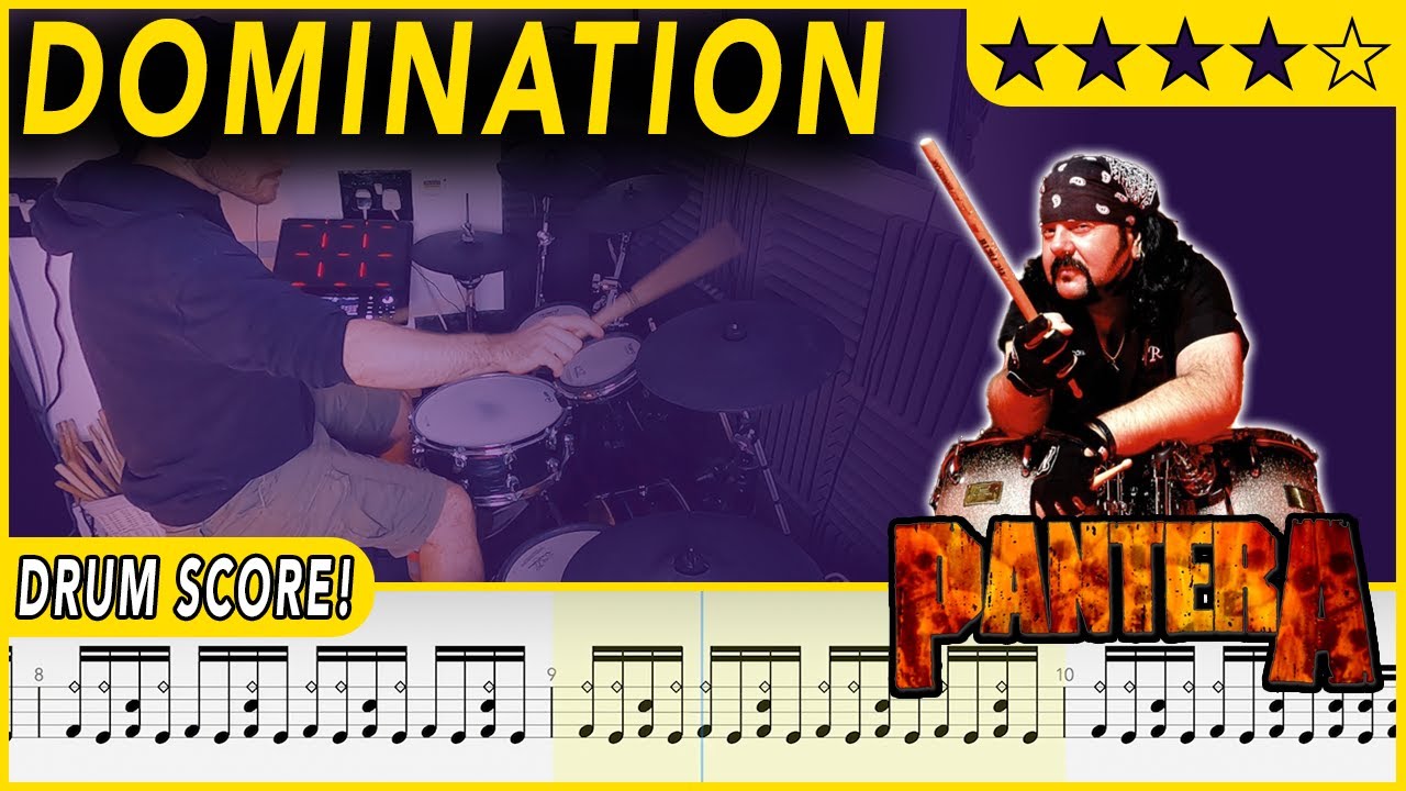 Domination - Pantera | DRUM SCORE Sheet Music | #566 DRUMSCRIBE