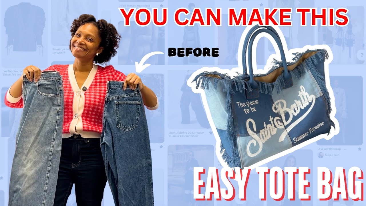 Easy DIY Patchwork Denim Tote Bag Jeans Upcycle | Quick Version