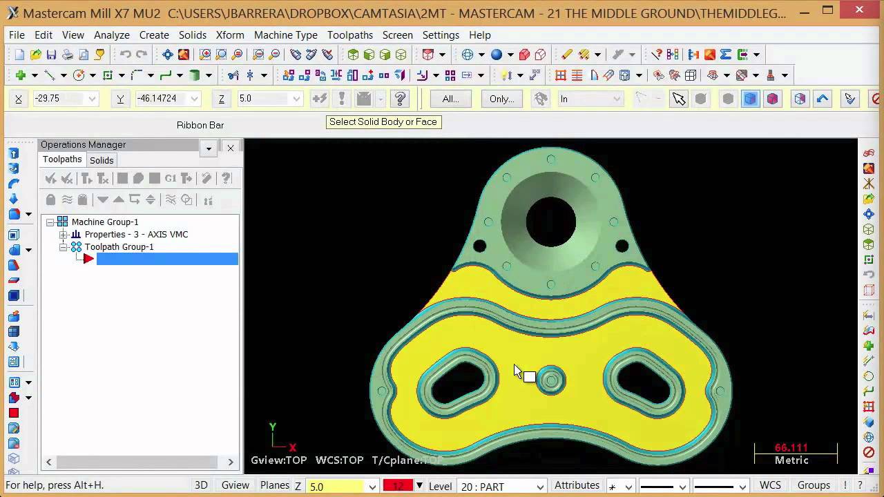 Creating a Center Curve In Mastercam - Cimquest 2 Minute Tuesday