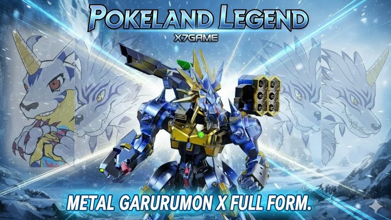 [x7game Pokeland Legend] Tôi tiến hóa  full dạng cho metal Garurumon X.