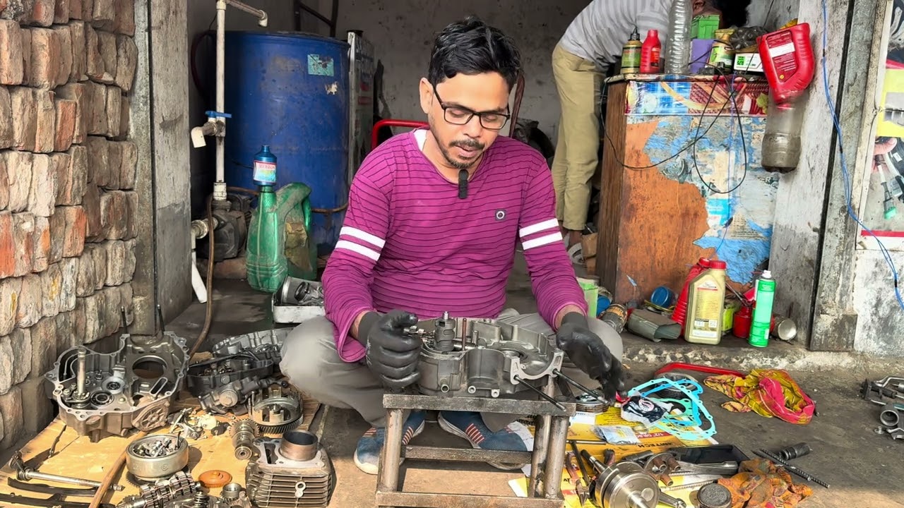 tvs apache bike ki engine me kay kay dale or full engine fitting 