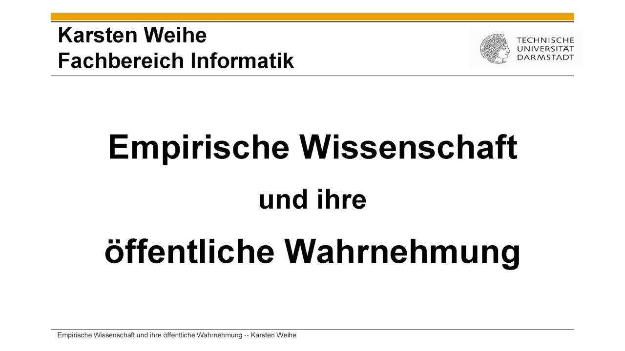 Falschinformation! Empirische Wissenschaft und ihre öffentliche Wahrnehmung