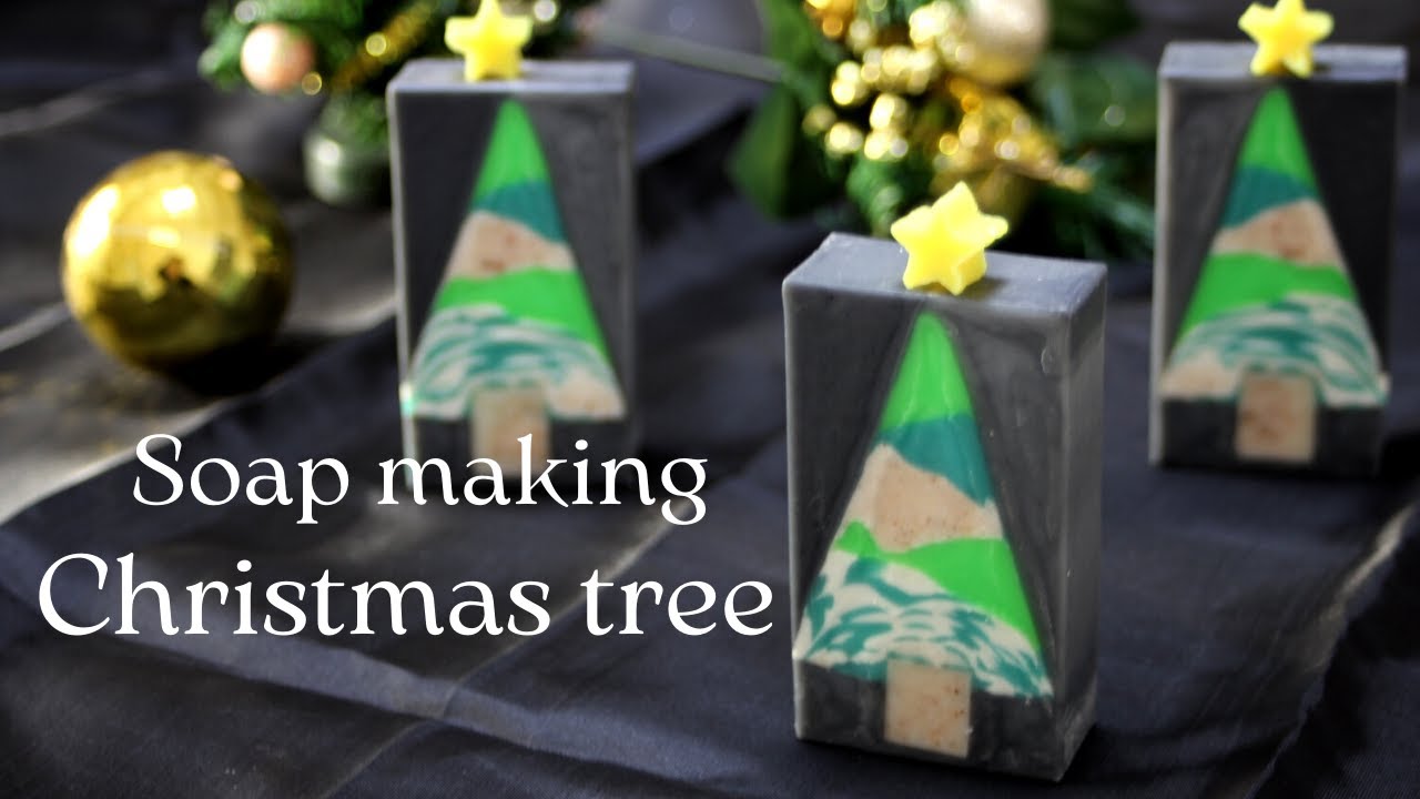 Christmas Tree Soap Making | Cold Process Soap