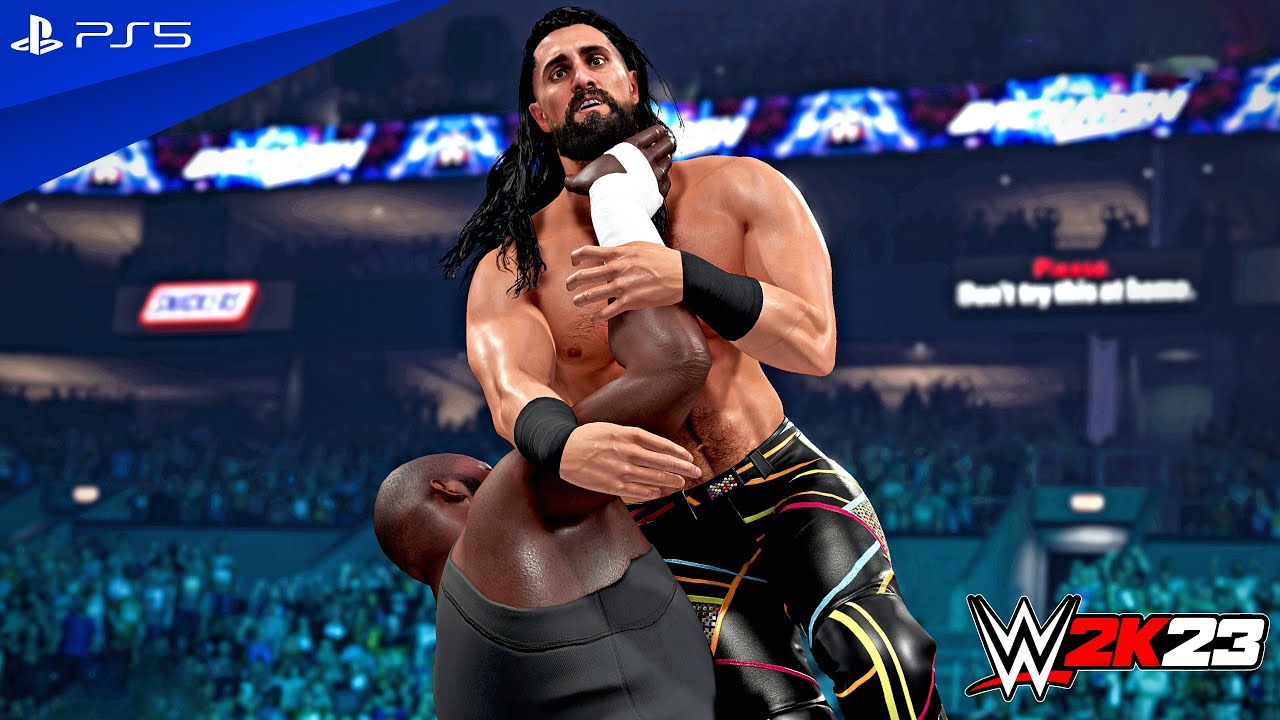 WWE 2K23 - Seth Rollins vs. Omos - Full Match at WrestleMania Backlash 2023 | PS5™ [4K60]