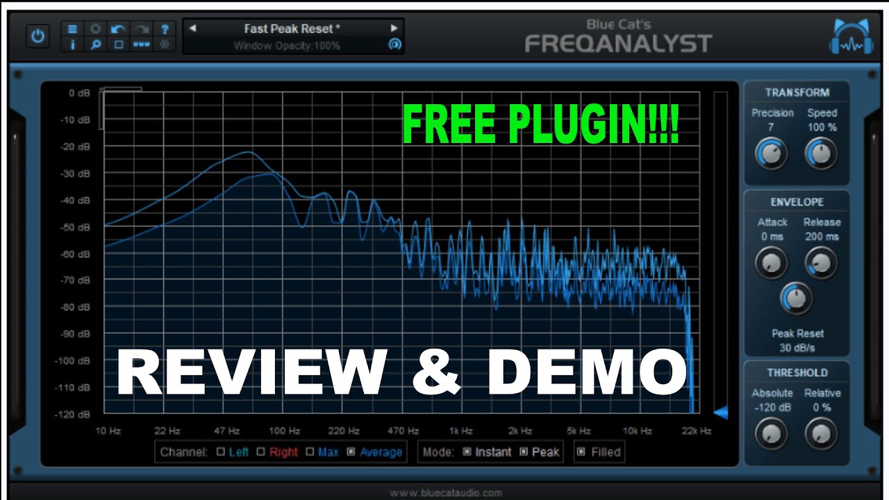 Free Spectrum / Frequency Analyzer Plugin for all DAWS! Blue Cat Audio Freqanalyst