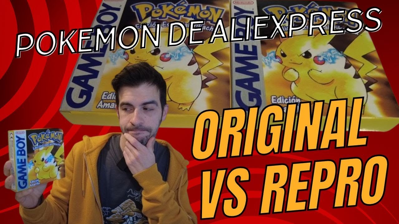 COMPARATIVA POKEMON AMARILLO ORIGINAL VS REPRO ALIEXPRESS