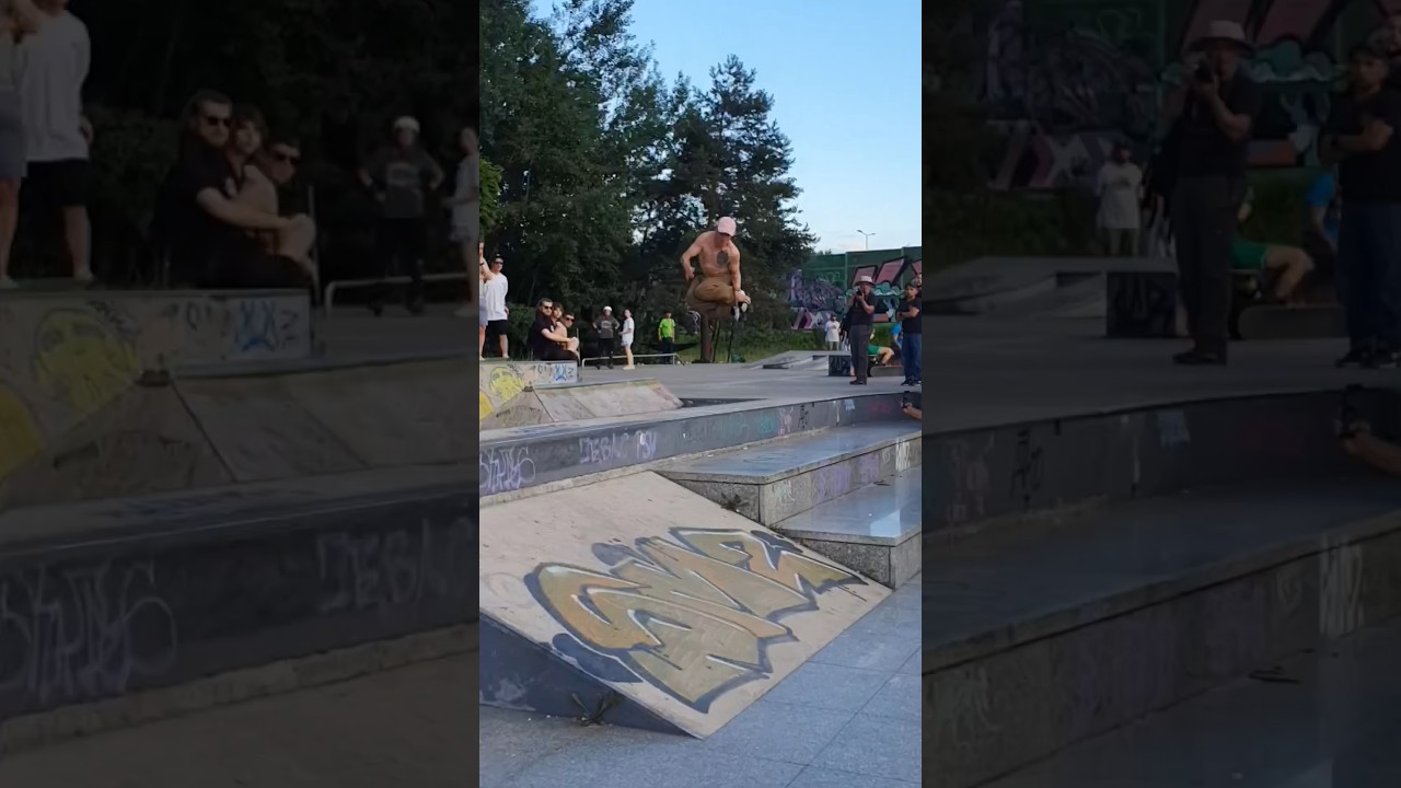 Daleki skok na rolkach 🔥✈️ #rolki #skating #skatepark #lot