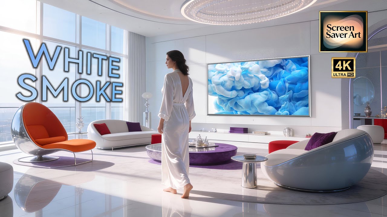 WHITE SMOKE | Luxury Penthouse Screensaver Art (4K Ultra HD)