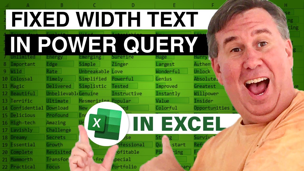 Excel — импорт Power Query и очистка текстовых файлов фиксированной ширины — эпизод 2539