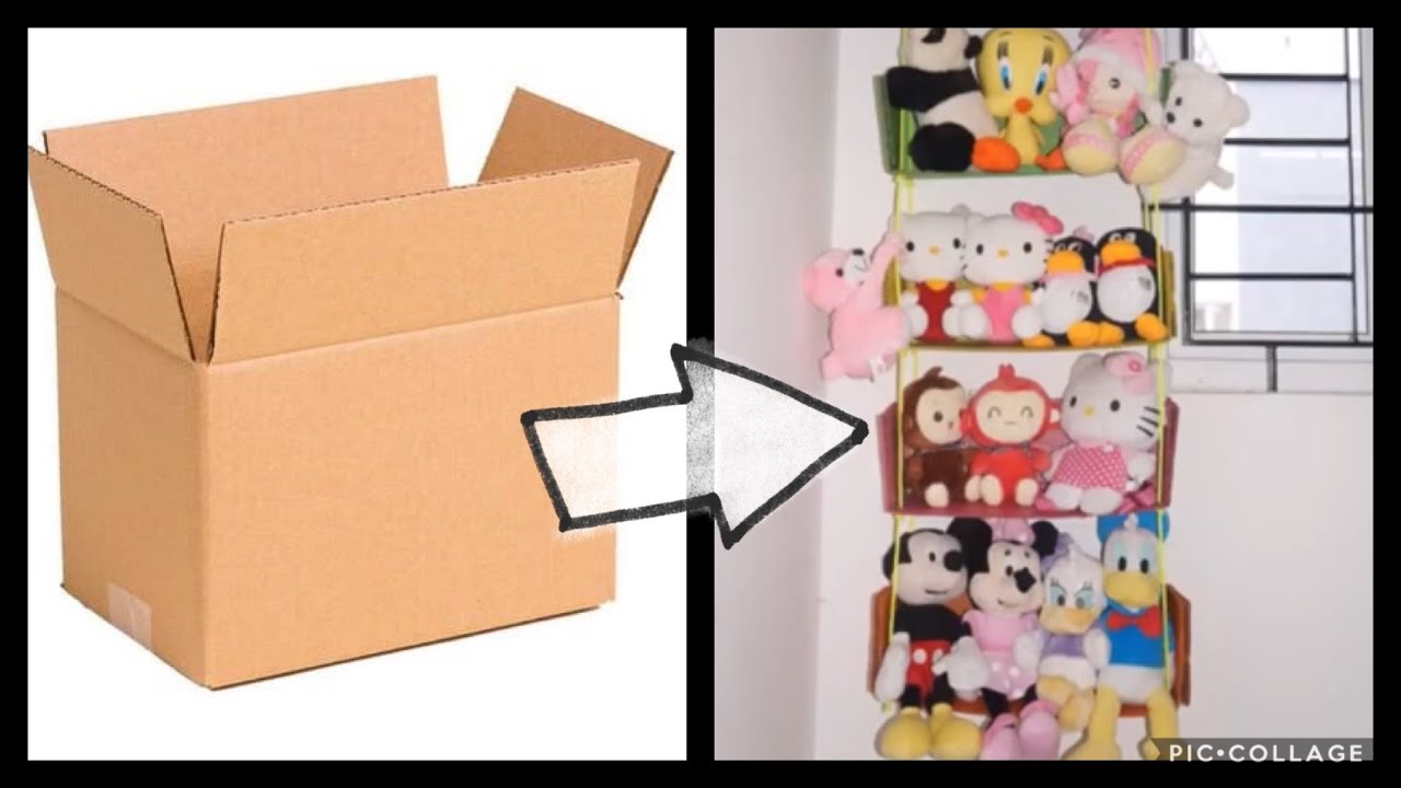 DIY soft toys storage hanger| How to organise and decor soft toys | Best out of waste
