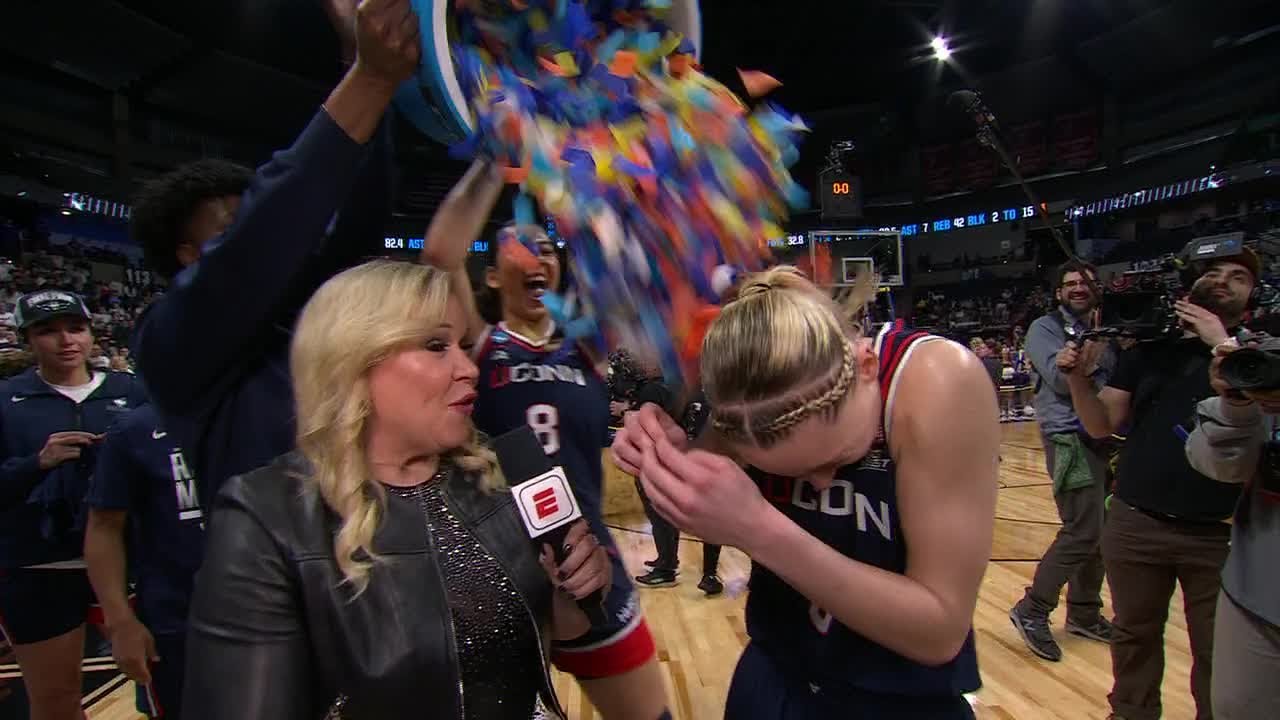 Paige Bueckers gets a confetti shower after UConn advances | ESPN College Basketball