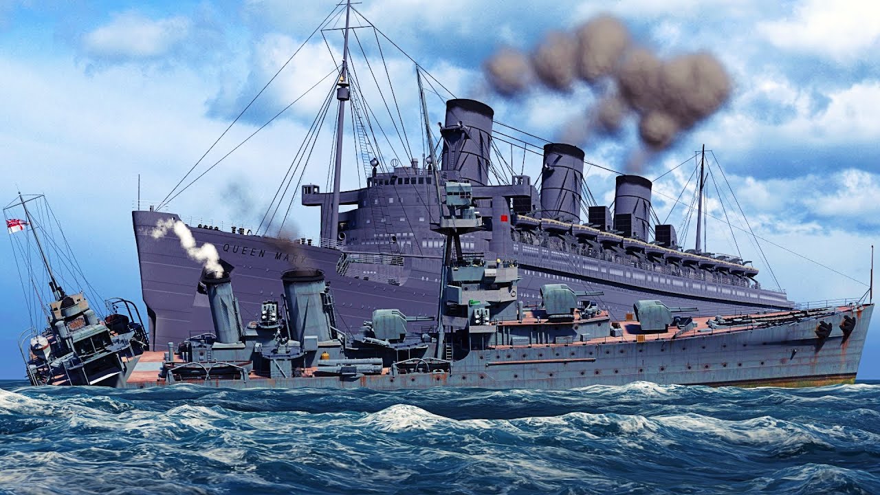 R.M.S. Queen Mary SINKS the H.M.S. Curacoa | Animation