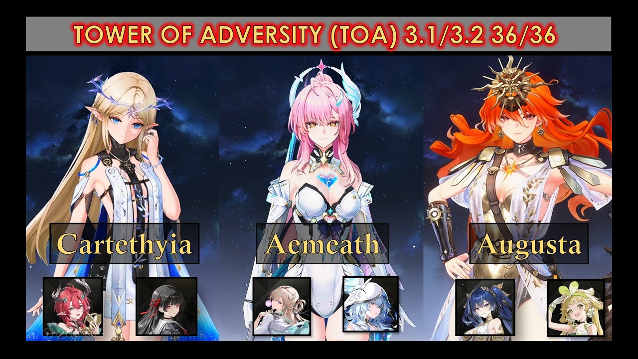 (ToA 3.1 / 3.2) Cartethyia, Aemeath, Augusta | Wuthering Waves | Tower of Adversity 3.1 / 3.2