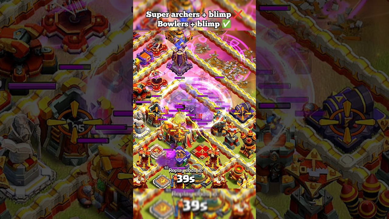 Bowlers + Clone + Invisibility + Blimp = 🔥 ll Clash of clans ll #shorts #clashofclans #coc