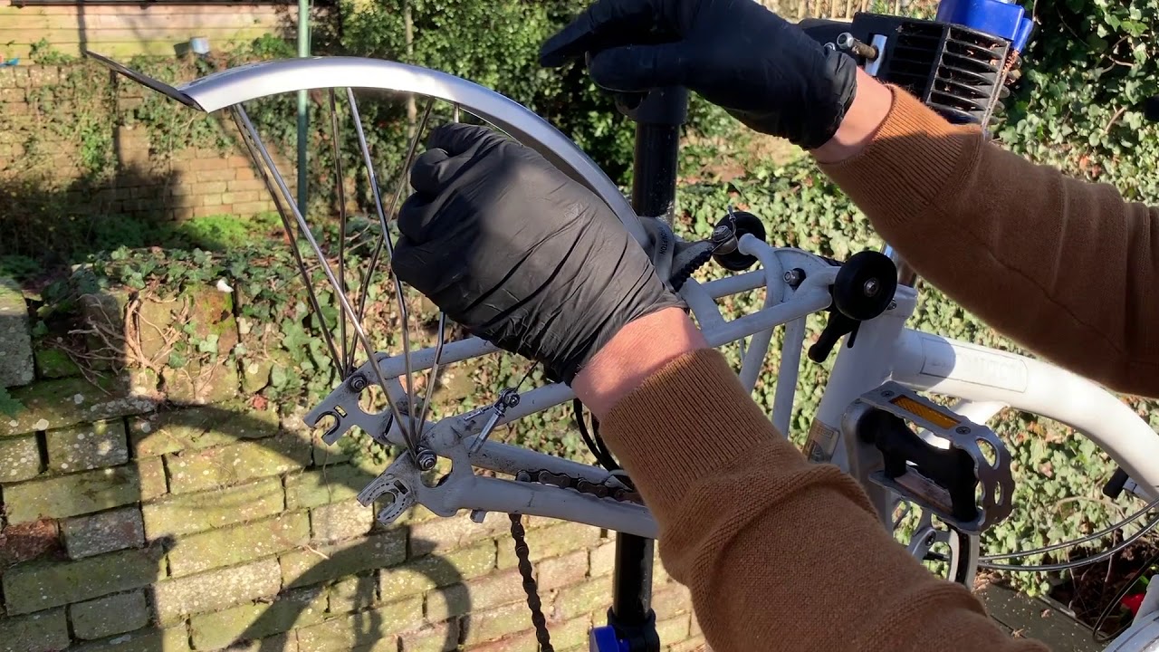 Replacing Brompton Rear Mudguard with back wheel removal and gear alignment