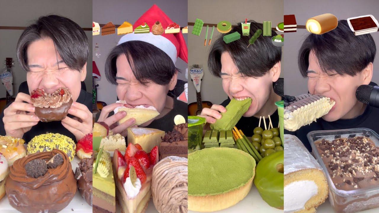 ASMR あま〜いスイーツ爆食い【咀嚼音/Mukbang】ショート動画まとめver.(BGM無)