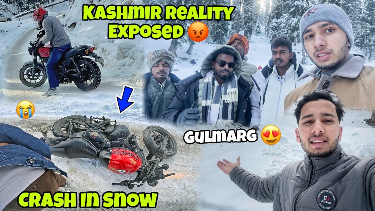 Kashmiri Locals Mis-Behave With Tourist 💔 || Gulmarg Ma Crash Hogya😭 Extremely Snow Ride