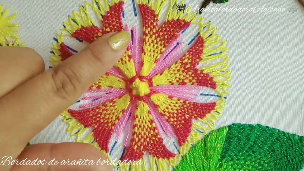 🤔🤔¿Sabes BORDAR FLORES de sol? La PUNTADA MÁS FÁCIL para bordar flores de sol/ BORDADO FANTASÍA
